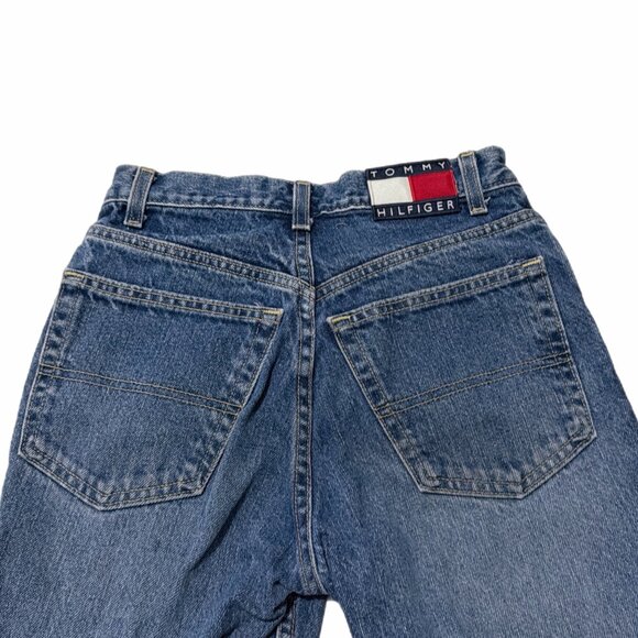 Tommy Hilfiger Jeans Juniors 1 Blue Twill Denim Straight Y2K Western School VTG - Picture 8 of 16
